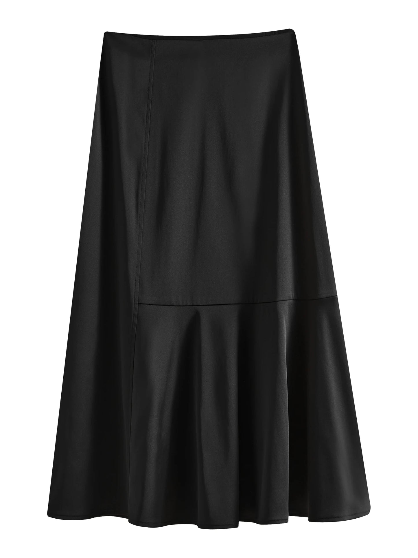 Elegant Asymmetric Satin Skirt